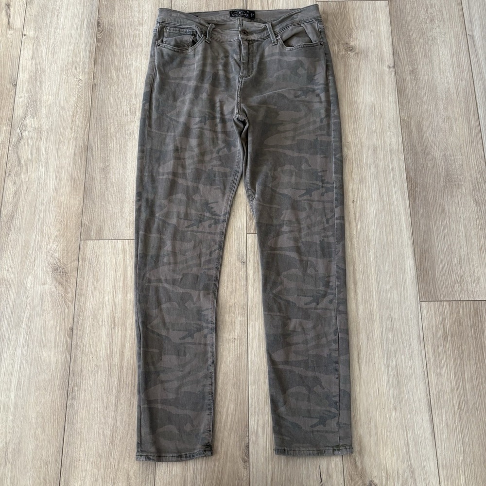 Lucky Brand Brooke Legging Camo Jeans Womens Size 12‎ /31 Green Camouflage